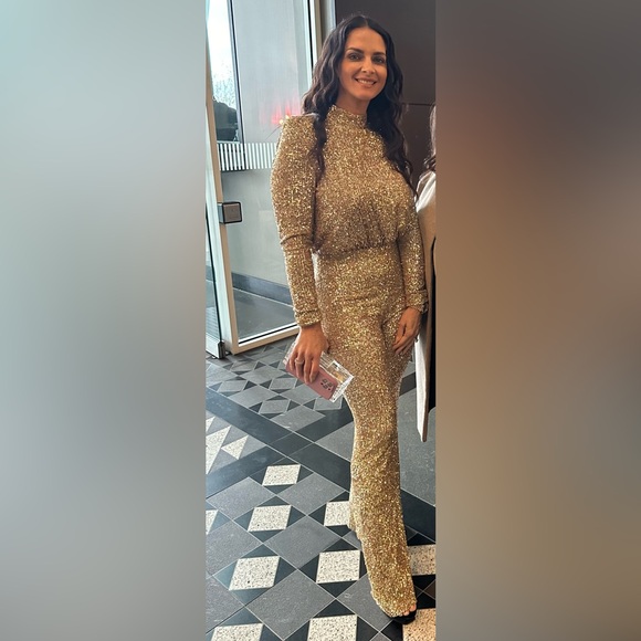 Nadine Merabi Heidi Gold Jumpsuit - Picture 5 of 6